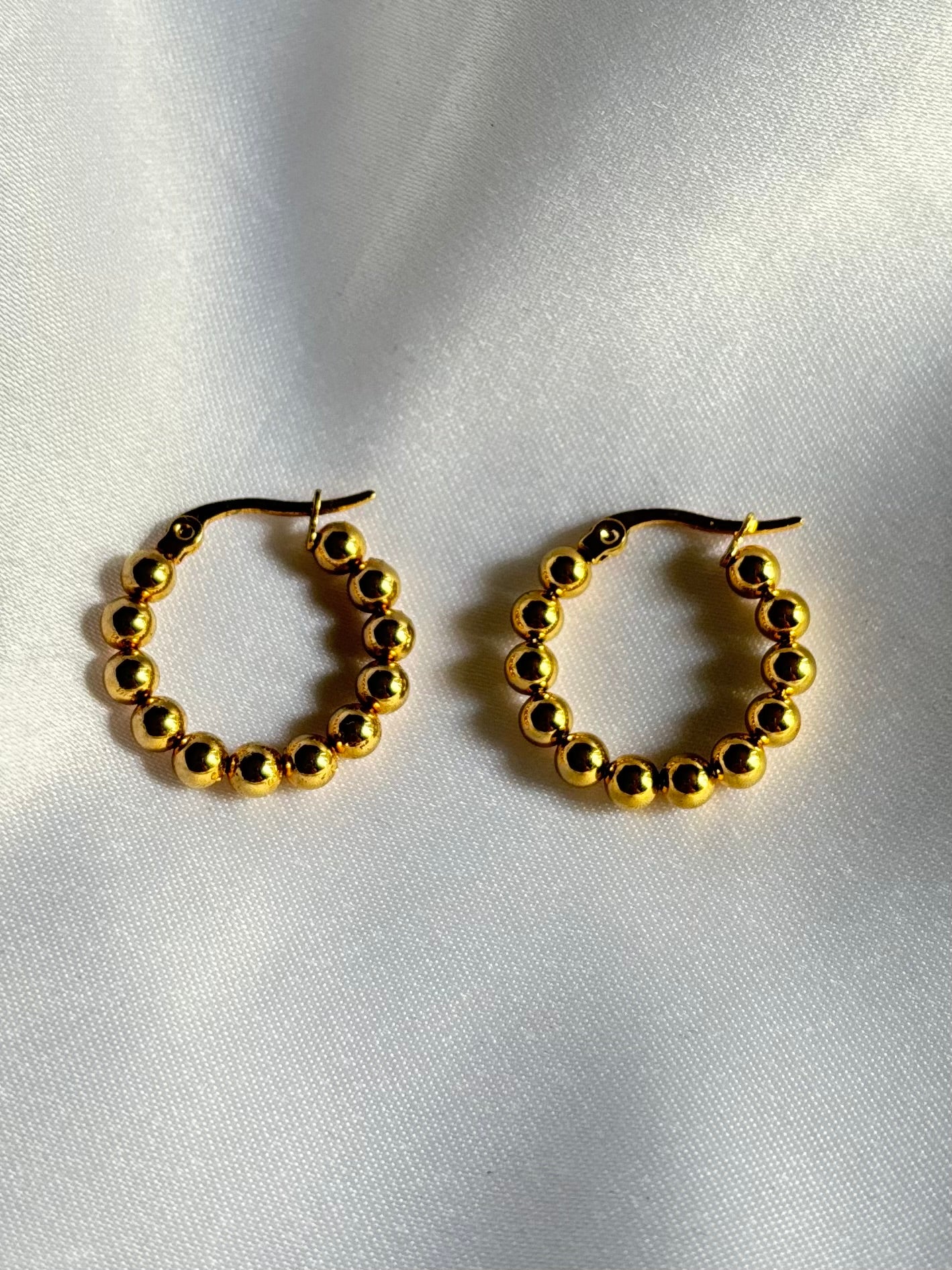 Jean beaded hoops